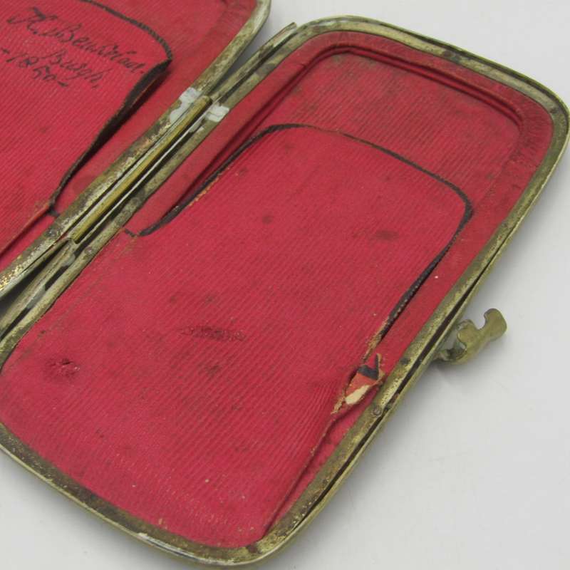 Antique French Cigar case with tortoise shell case with paua shell inlay - circa 1850