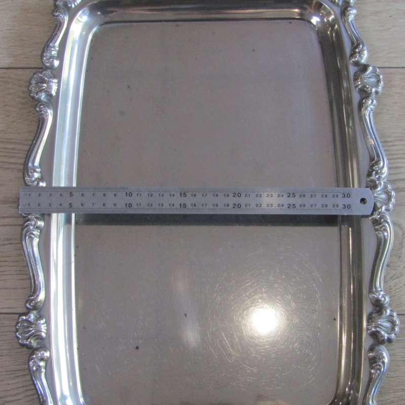 Vintage silverplated tea and coffee set on tray