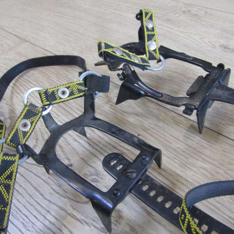 Pair of Charlet Moser snow boots Crampons used by well - known adventurer