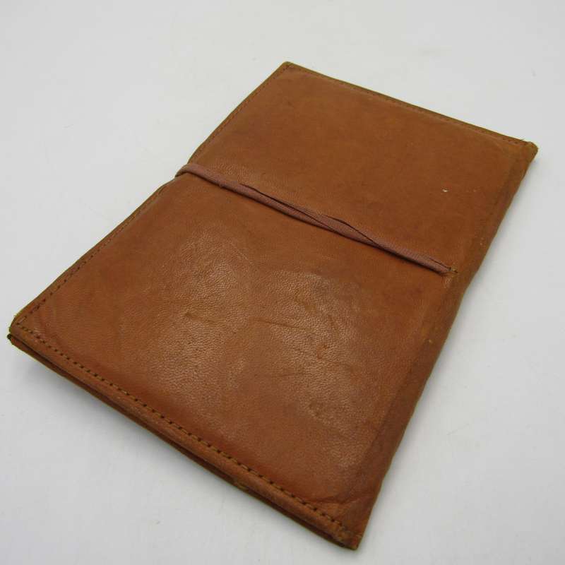 WW1 Leather Stationery holder with antique Christmas cards that belonged to Captain W. Lilborn