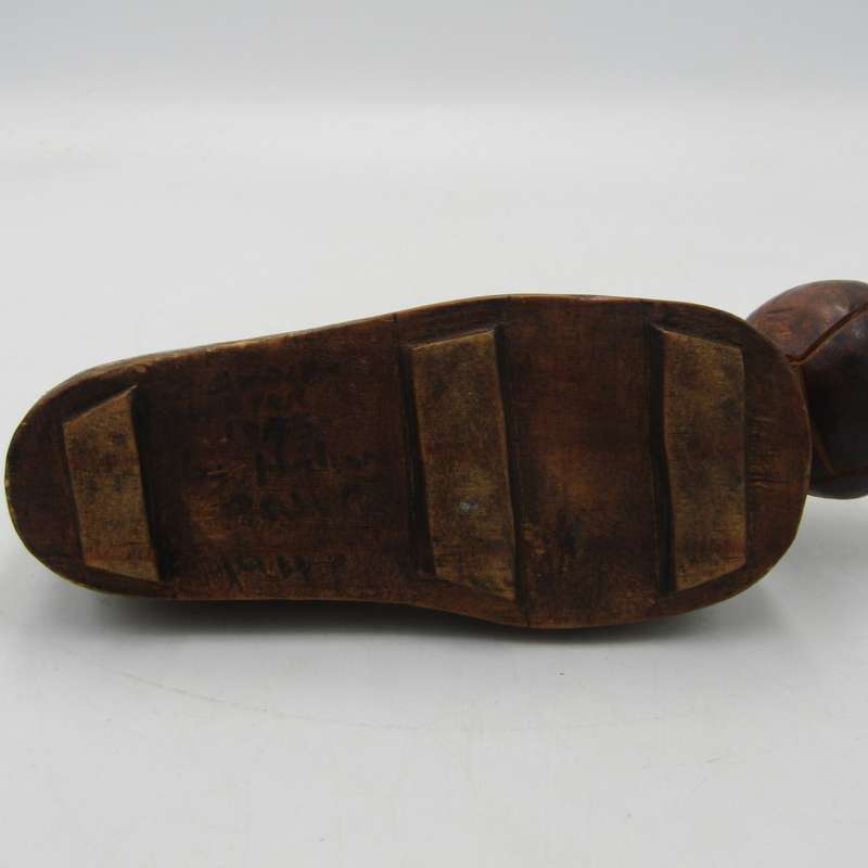 Pair of WW2 Italian Prisoner of War POW wooden soccer boots - made in Zonderwater camp