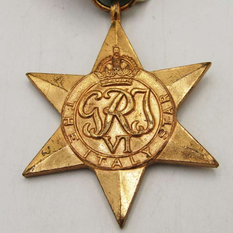 WW2 Africa service medal and Italy star issued to 123638 J.C McIntyre