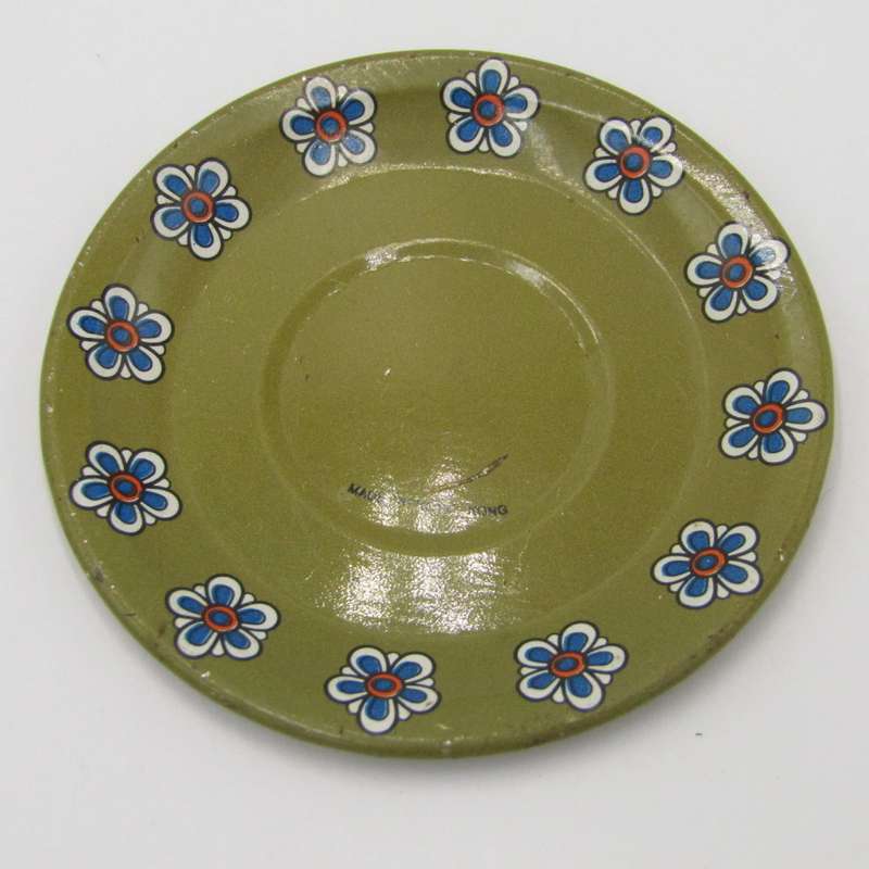 Pair of vintage tinplate doll house cups and saucers