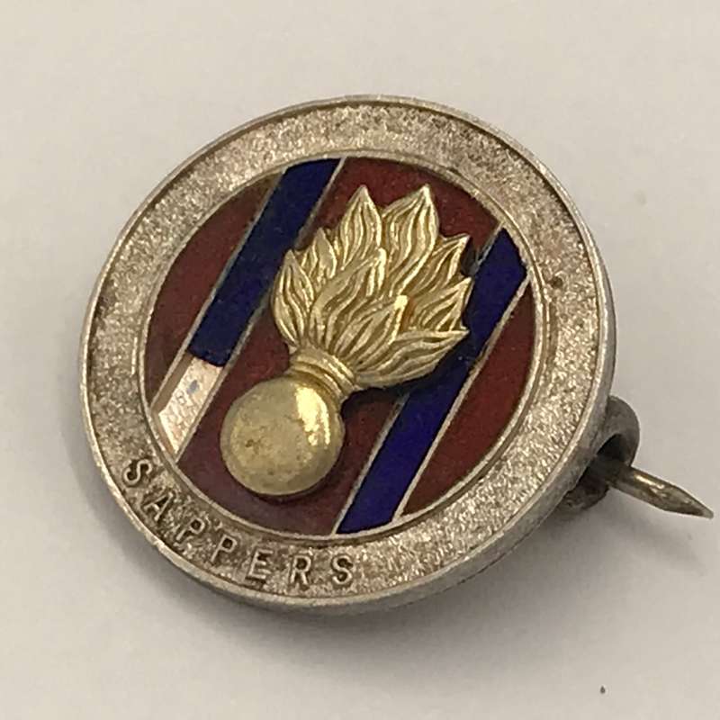 SA Engineers Carps ( SAPPERS ) sterling silver lapel pin badge #4797