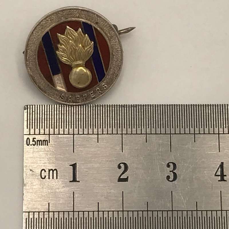 SA Engineers Carps ( SAPPERS ) sterling silver lapel pin badge #4797