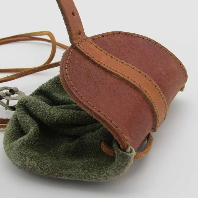 Vintage leather purse with straps to wear around neck