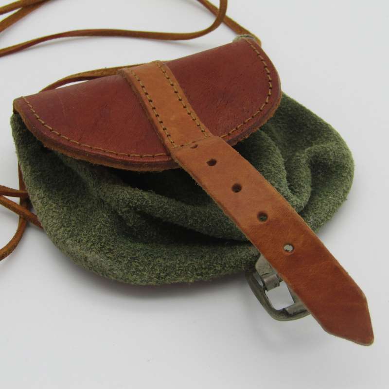 Vintage leather purse with straps to wear around neck