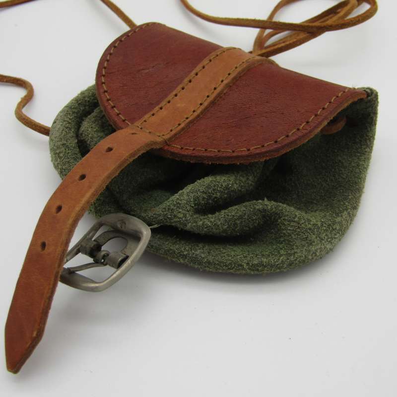 Vintage leather purse with straps to wear around neck