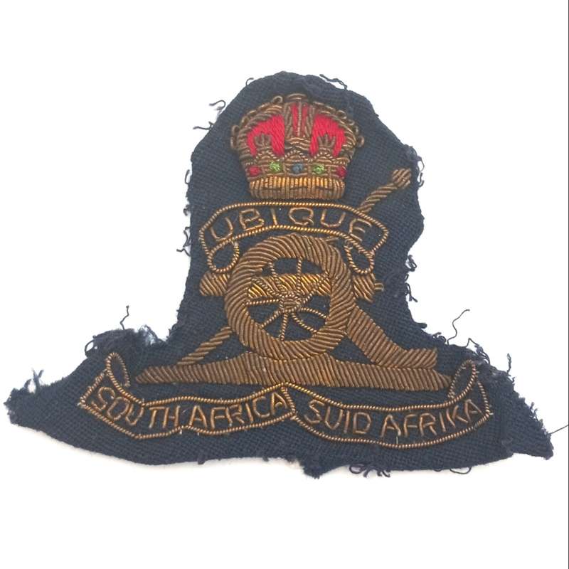WW2 South African Field Artillery bullion wire badge