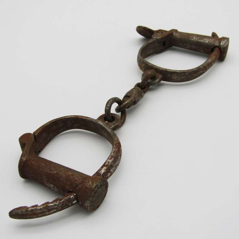 Vintage Hiatt metal handcuffs with key