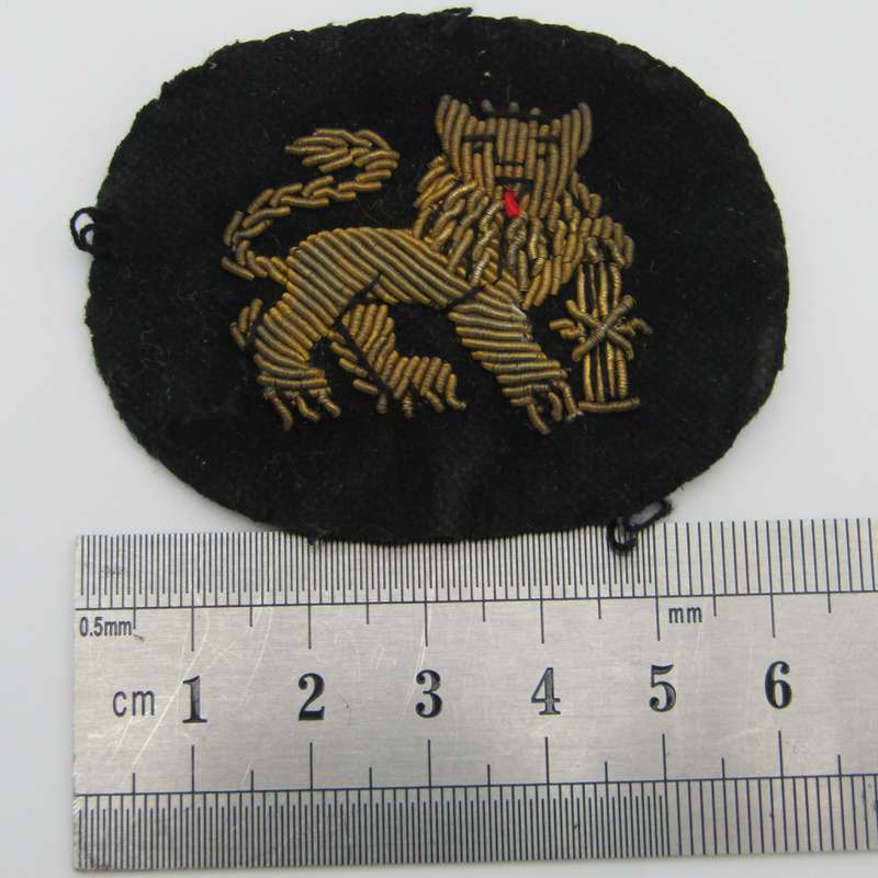 Pair of SA Navy warrant officer bullion wire rank badges