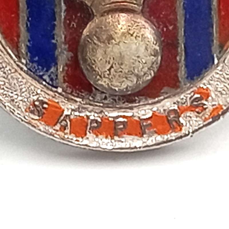 SA Engineers Corps ( SAPPERS) sterling silver button badge #2654