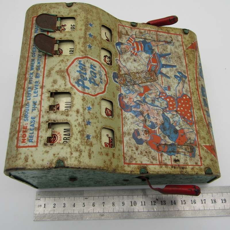 Vintage Peter Pan Speller Quiz spelling game tin toy