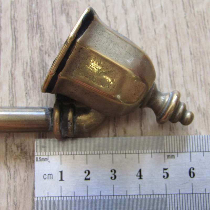 Very long antique brass candle snuffer