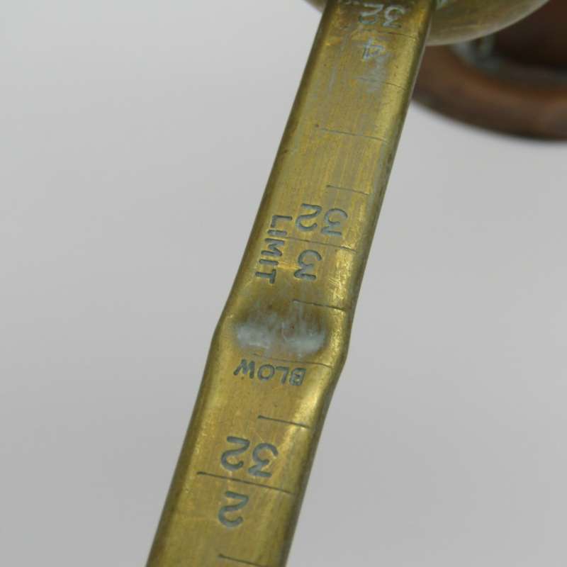 Antique brass hydrometer with copper cup