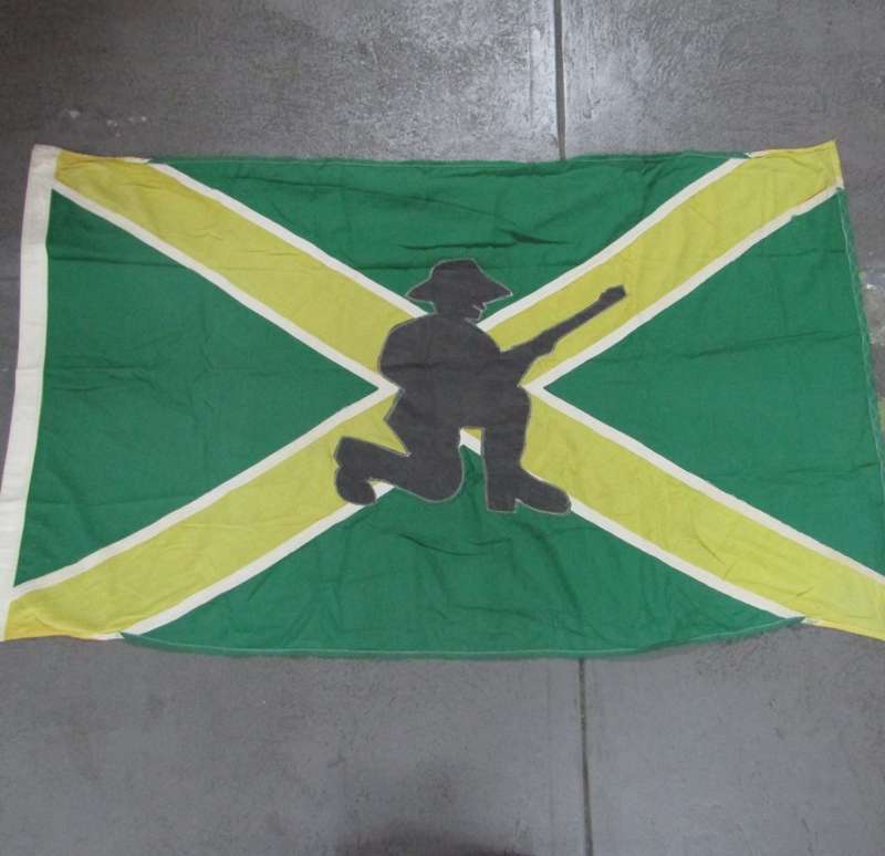 South African large commando flag with `Piet Skiet` in the middle rare - 182cm x 110cm
