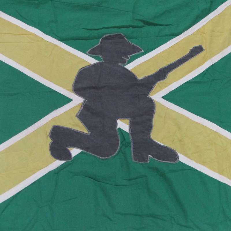 South African large commando flag with `Piet Skiet` in the middle rare - 182cm x 110cm