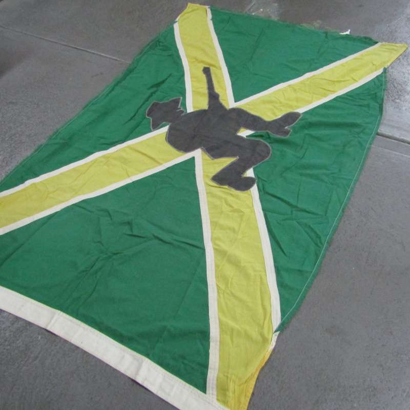 South African large commando flag with `Piet Skiet` in the middle rare - 182cm x 110cm
