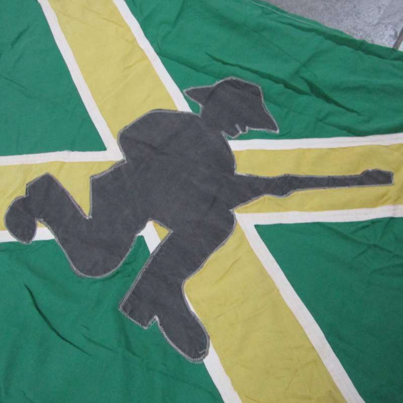South African large commando flag with `Piet Skiet` in the middle rare - 182cm x 110cm