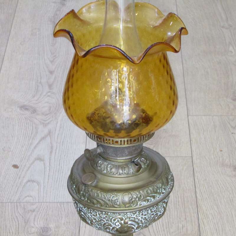 The New Rochester Miller brass lamp with electric fitting inserted
