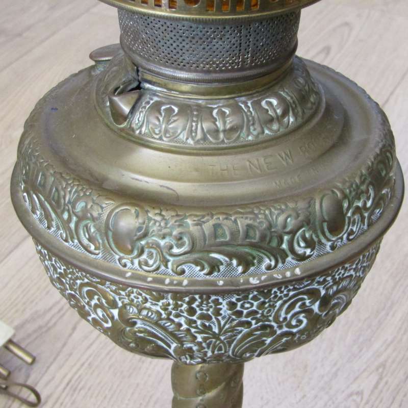 The New Rochester Miller brass lamp with electric fitting inserted