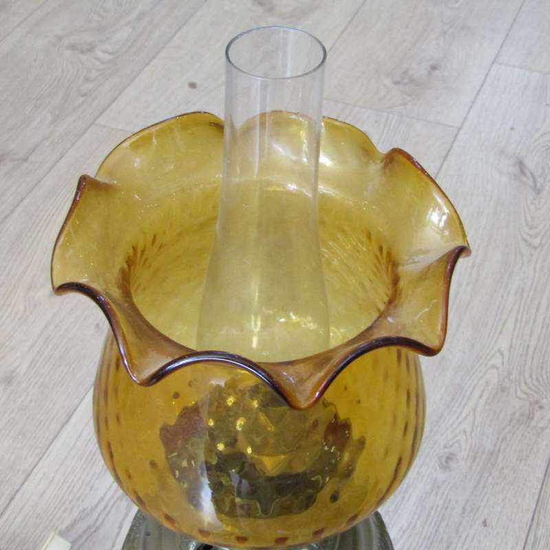 The New Rochester Miller brass lamp with electric fitting inserted