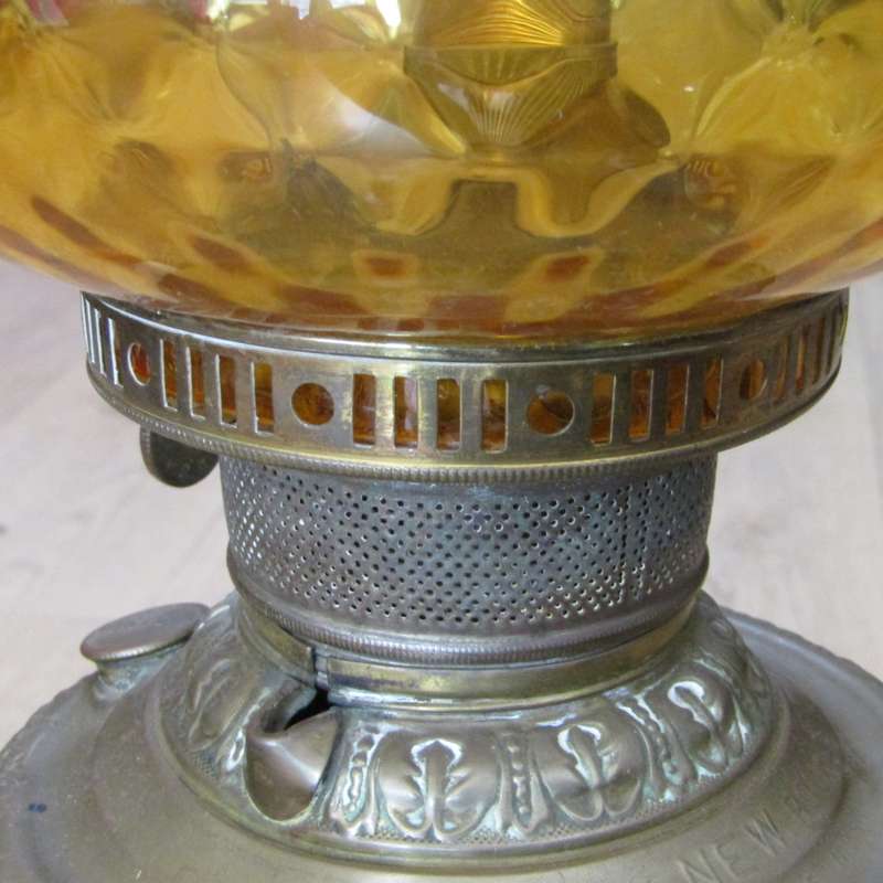 The New Rochester Miller brass lamp with electric fitting inserted
