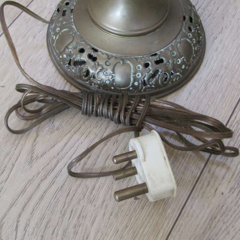 The New Rochester Miller brass lamp with electric fitting inserted