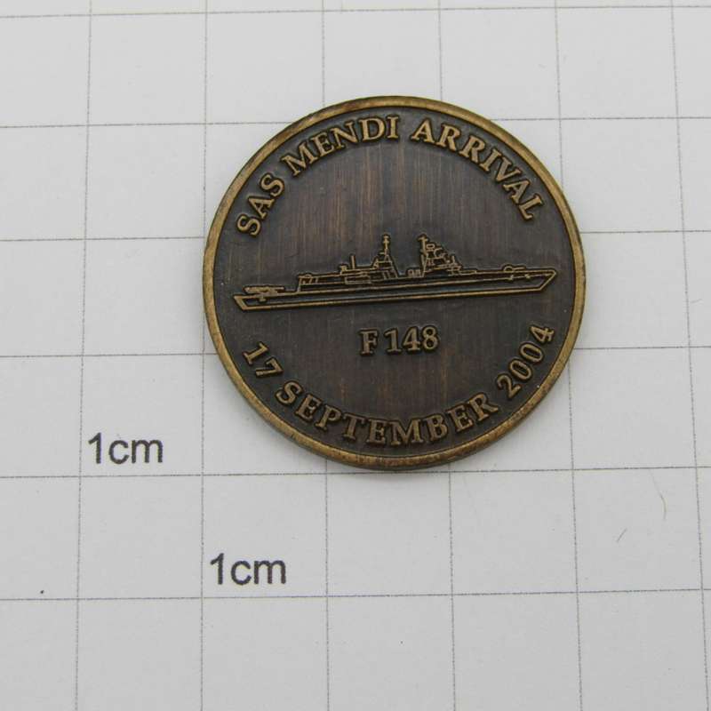 SAS Mendi F148 arrival commemorative medallion in incorrect presentation box of SAS Isandlwana