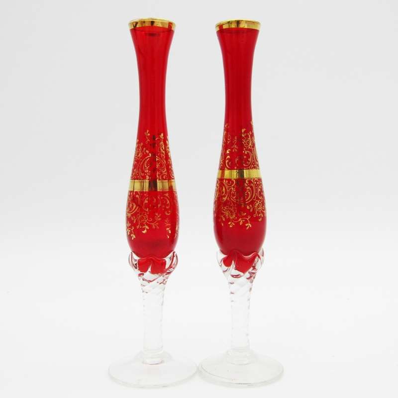 Pair of Venetian glass flower vases