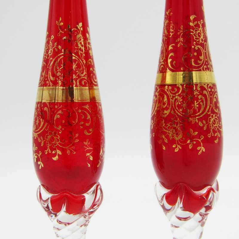 Pair of Venetian glass flower vases