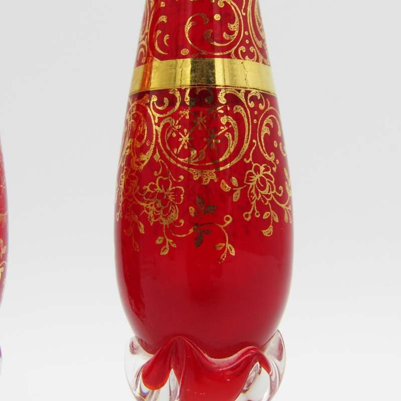 Pair of Venetian glass flower vases