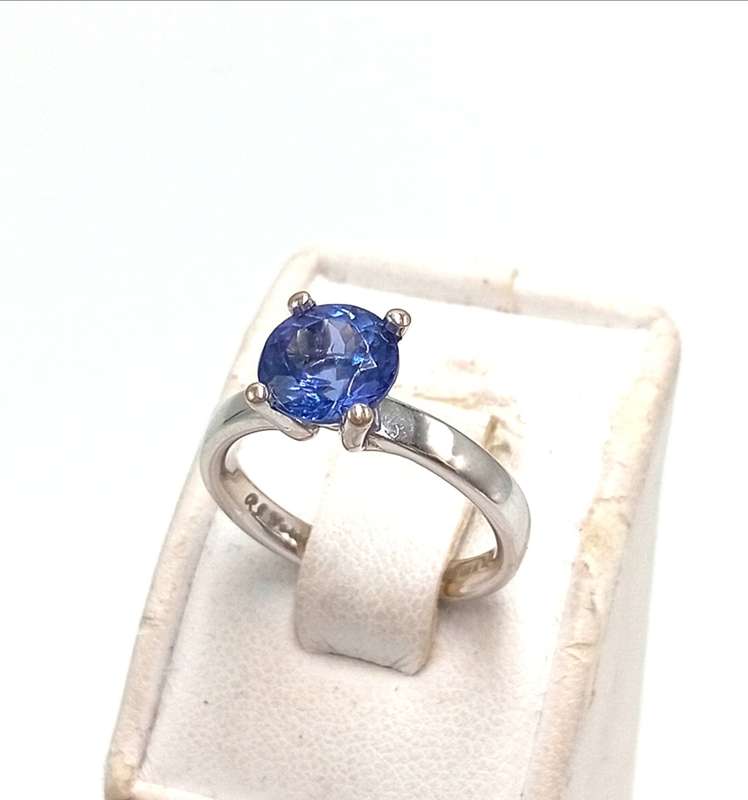 14kt White Gold Glamira Tanzanite ring with certificate - Tanzanite appr. 2ct  - with original box