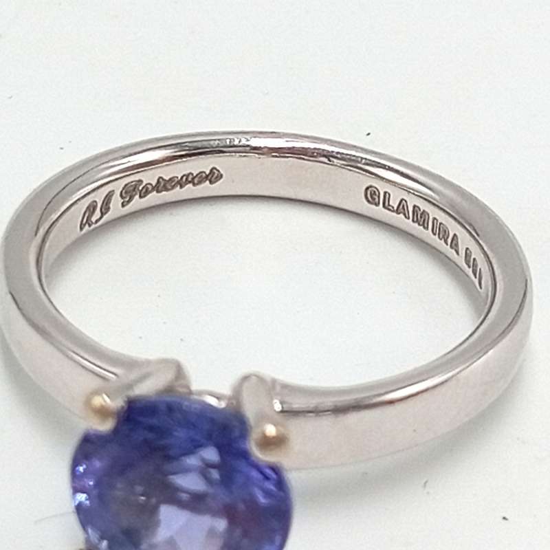 14kt White Gold Glamira Tanzanite ring with certificate - Tanzanite appr. 2ct  - with original box