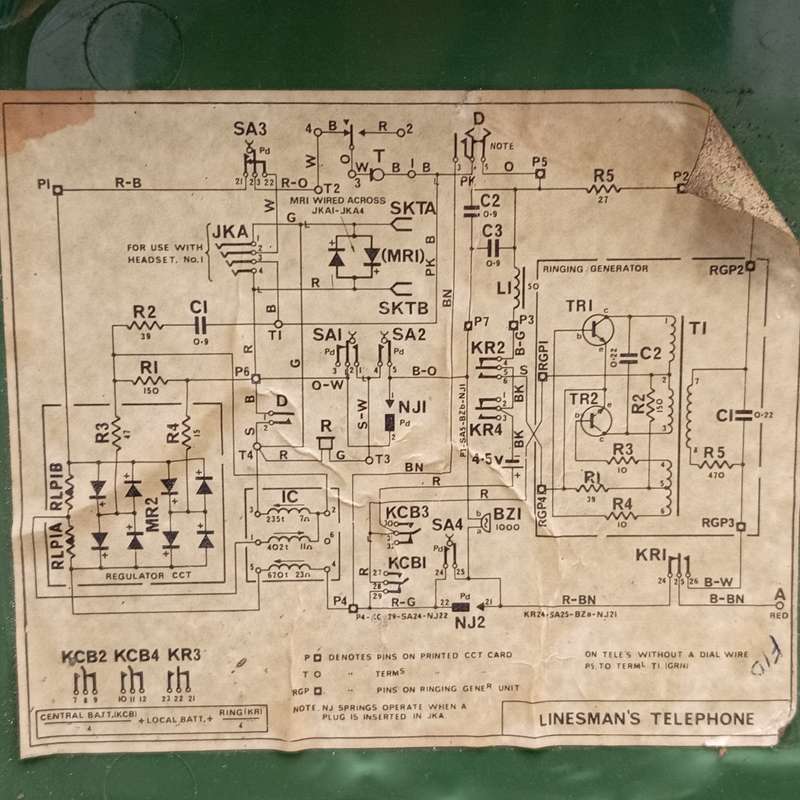 Vintage 1970`s Field telephone technician test unit