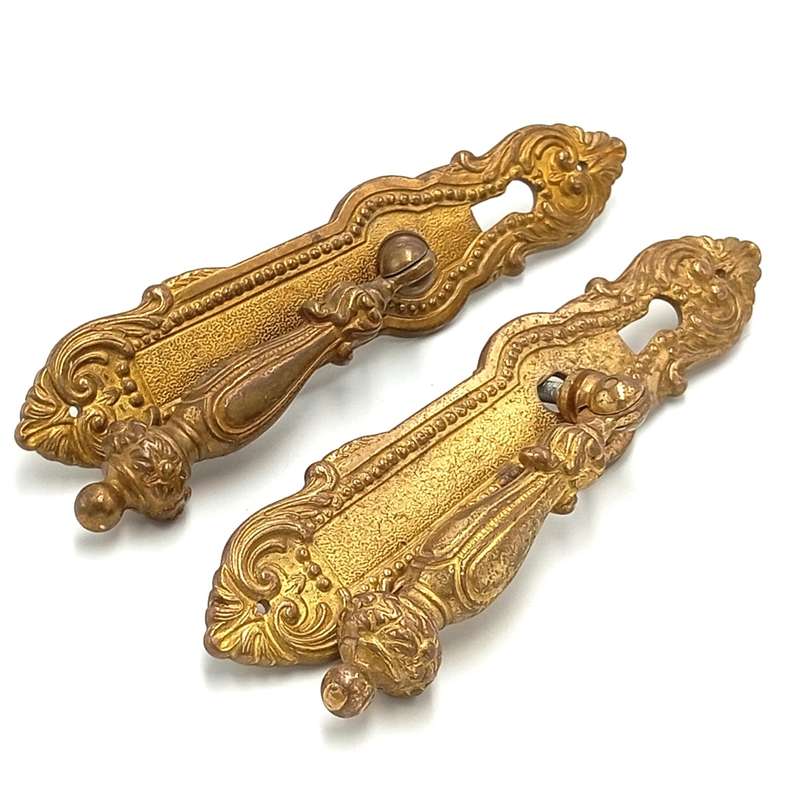 Pair of Vintage brass door handles