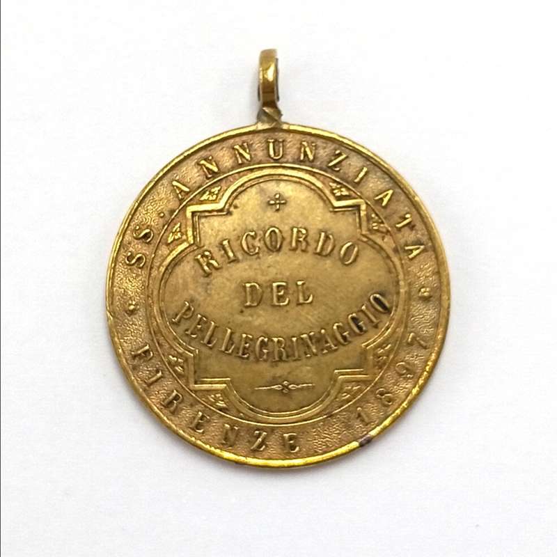 Antique 1897 S.S. Annunziata Firenze Italian religious medallion