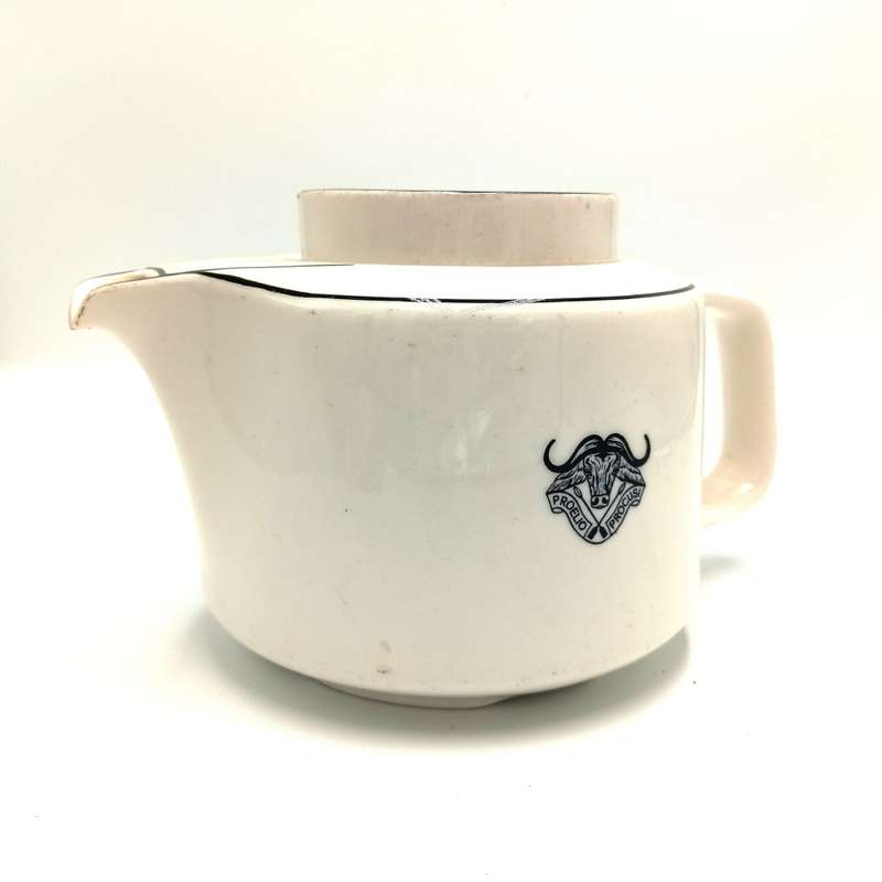 SADF 32 Battalion porcelain teapot - chips on spout