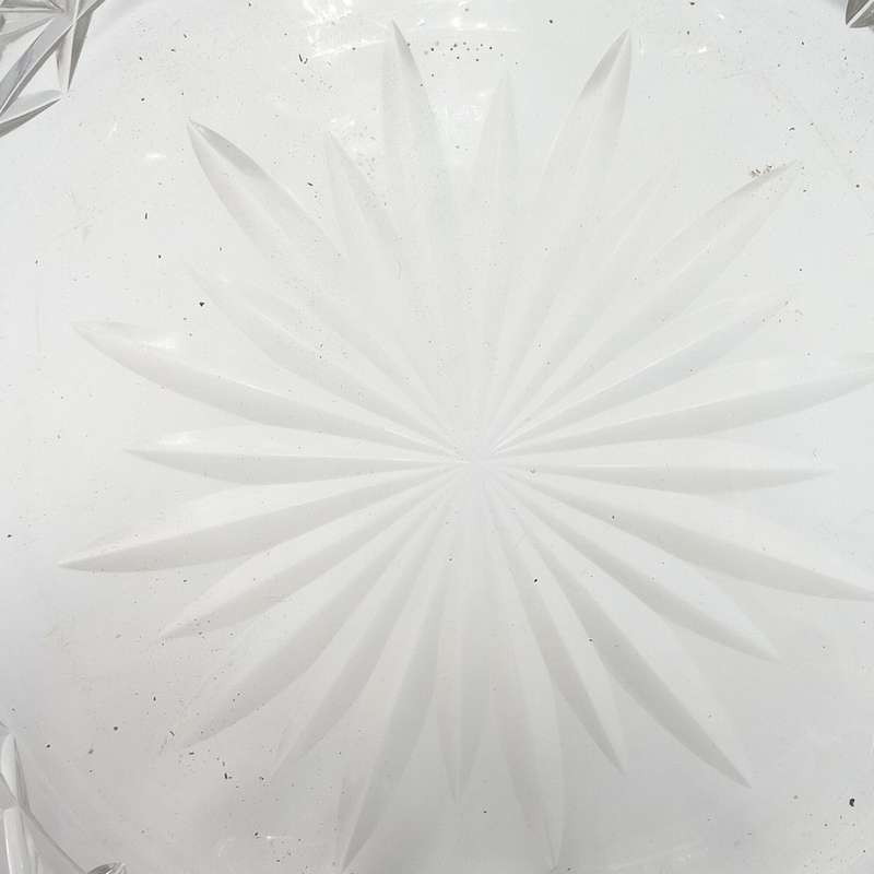 Vintage thick cut glass salad bowl