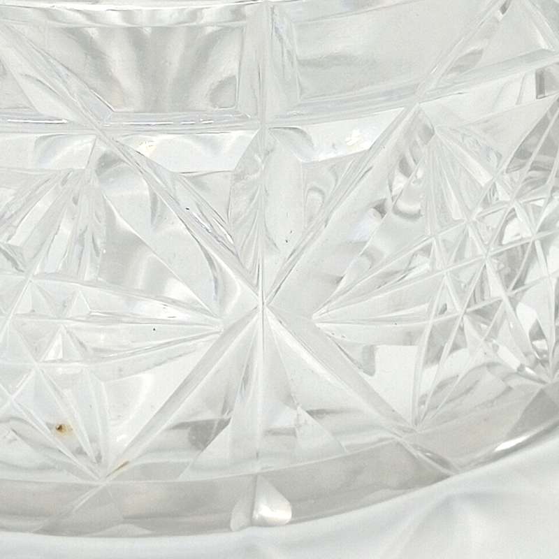 Vintage thick cut glass salad bowl