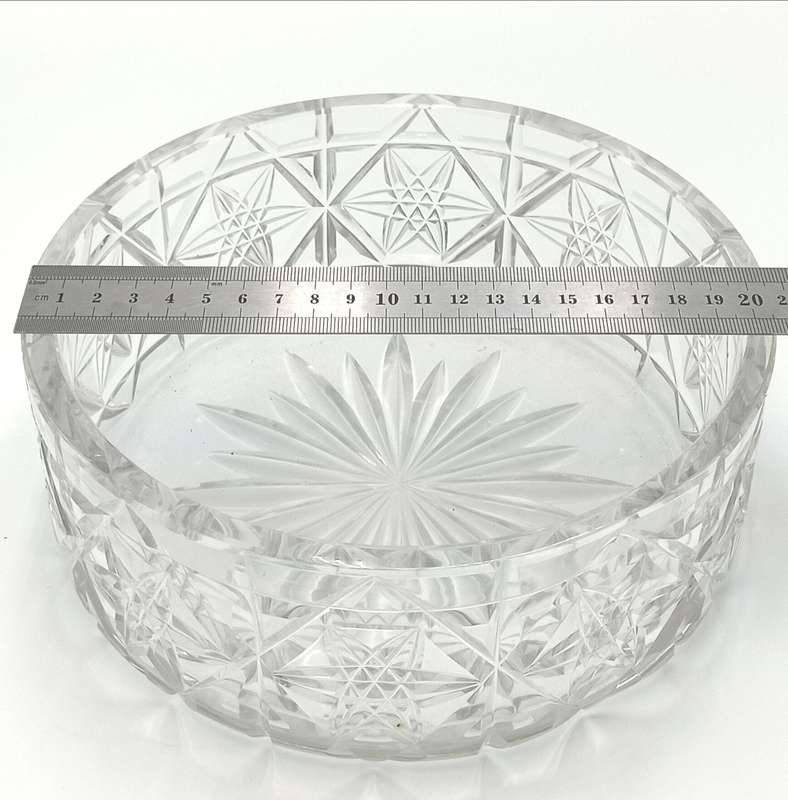Vintage thick cut glass salad bowl