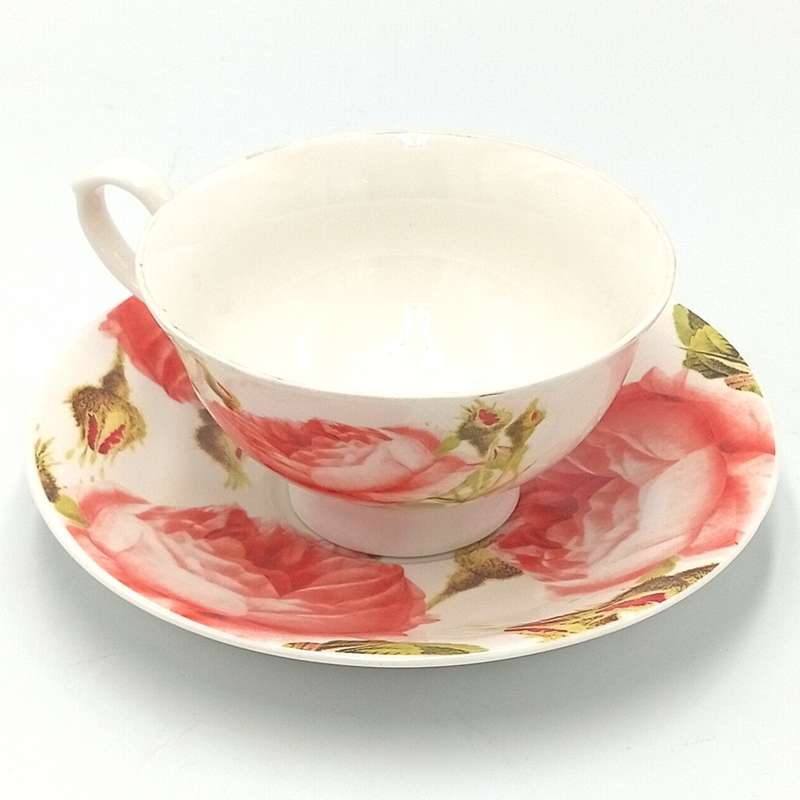 Beautiful porcelain flower pattern cup and saucer