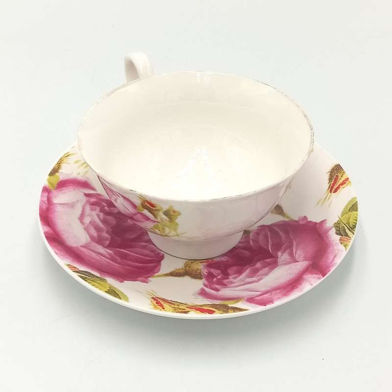Beautiful porcelain flower pattern cup and saucer