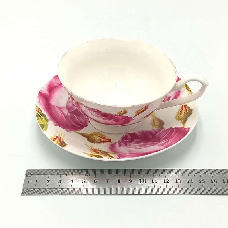 Beautiful porcelain flower pattern cup and saucer
