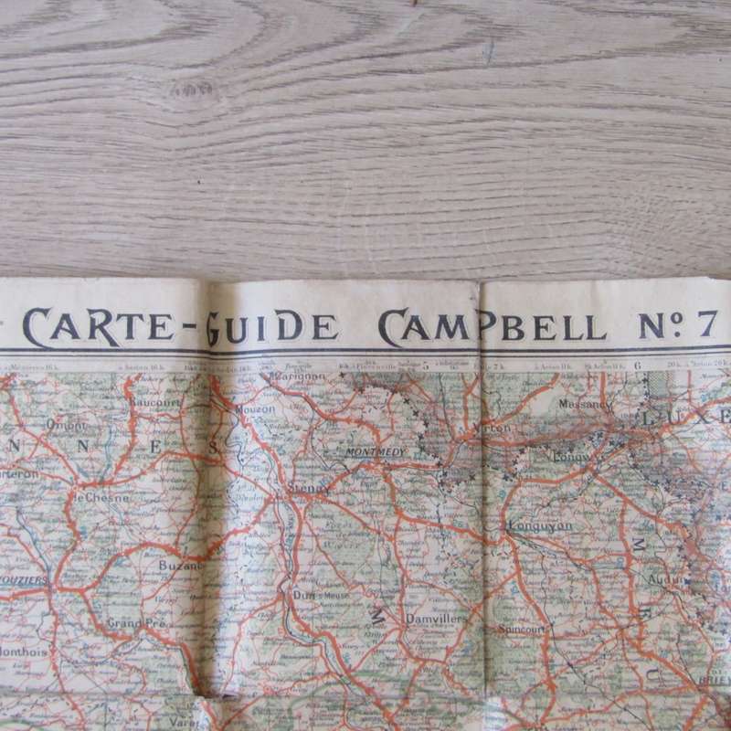 WW1 Verdun Area Frontier map 24 February 1916 ( 1 : 320 000 ) - damaged but still nice