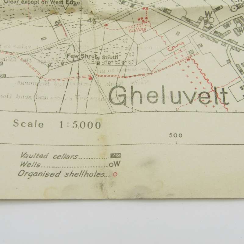 WW1 Trench Message Map with trenches corrected - middle hole 1 : 5000