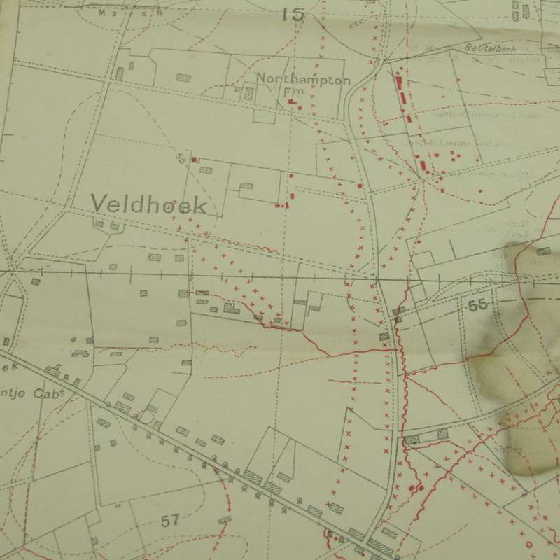 WW1 Trench Message Map with trenches corrected - middle hole 1 : 5000