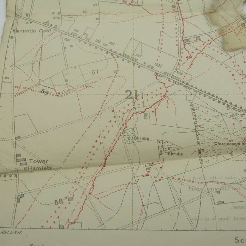 WW1 Trench Message Map with trenches corrected - middle hole 1 : 5000