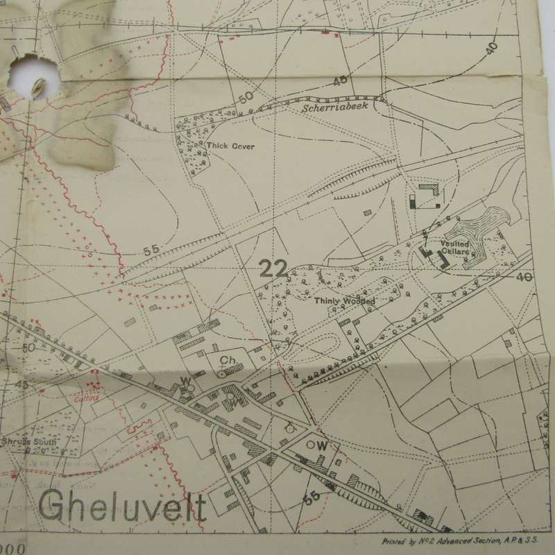 WW1 Trench Message Map with trenches corrected - middle hole 1 : 5000