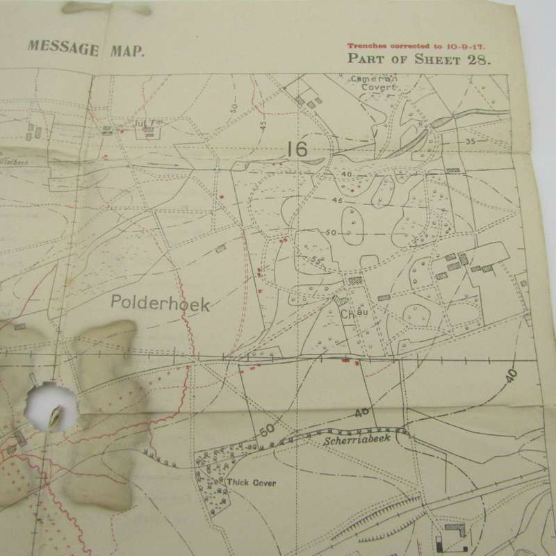 WW1 Trench Message Map with trenches corrected - middle hole 1 : 5000
